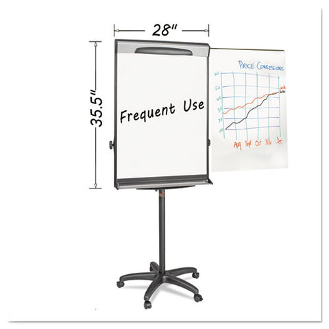 Tripod Extension Bar Magnetic Dry-erase Easel, 69" To 78" High, Black-silver