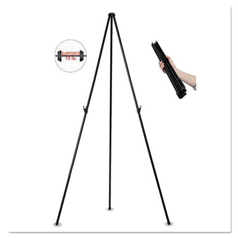 Instant Easel, 61 1-2", Black, Steel, Heavy-duty