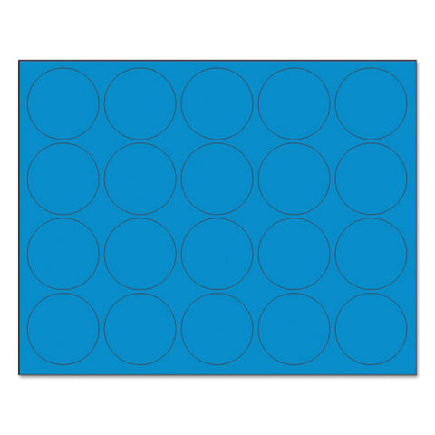 Interchangeable Magnetic Board Accessories, Circles, Blue, 3-4", 20-pack