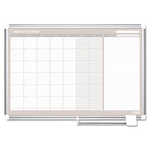 Monthly Planner, 48x36, Silver Frame