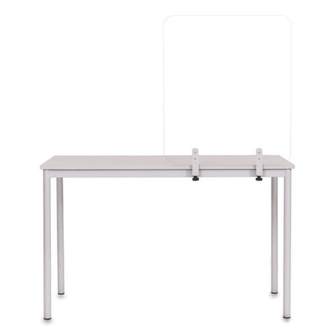 Protector Series Frameless Glass Desktop Divider, 47.2 X 0.16 X 35.4, Clear-aluminum