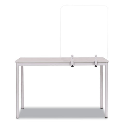 Protector Series Frameless Glass Desktop Divider, 35.4 X 0.16 X 35.4, Clear-aluminum