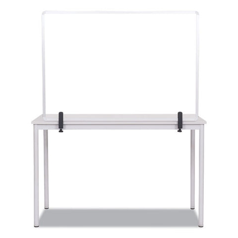Protector Series Glass Aluminum Desktop Divider, 40.9 X 0.16 X 27.6, Clear