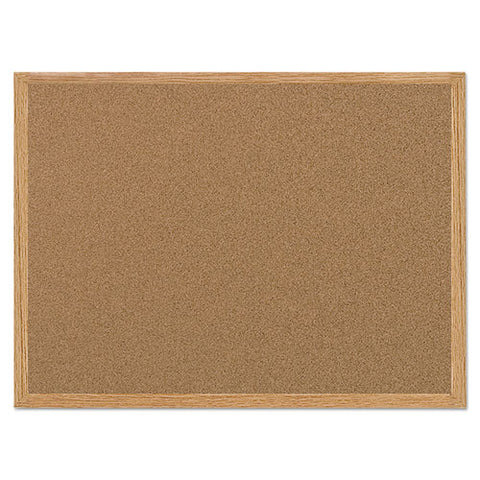 Value Cork Bulletin Board With Oak Frame, 24 X 36, Natural
