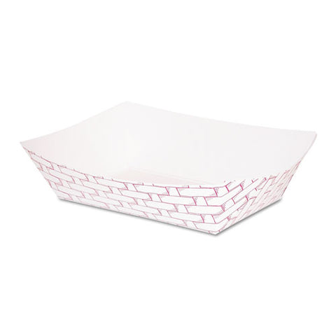 Paper Food Baskets, 1 Lb Capacity, Red-white, 1,000-carton