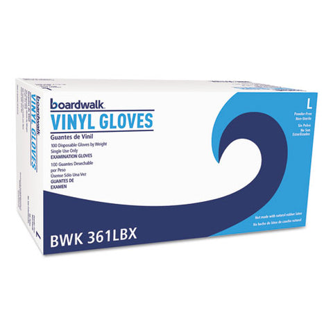 Exam Vinyl Gloves, Clear, Large, 3 3-5 Mil, 1000-carton