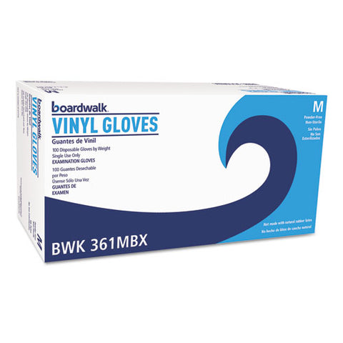 Exam Vinyl Gloves, Clear, Medium, 3 3-5 Mil, 1000-carton