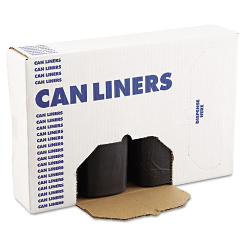 High-density Can Liners, 60 Gal, 14 Microns, 38" X 58", Black, 200-carton