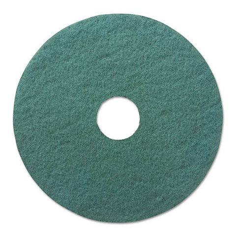 Heavy-duty Scrubbing Floor Pads, 16" Diameter, Green, 5-carton