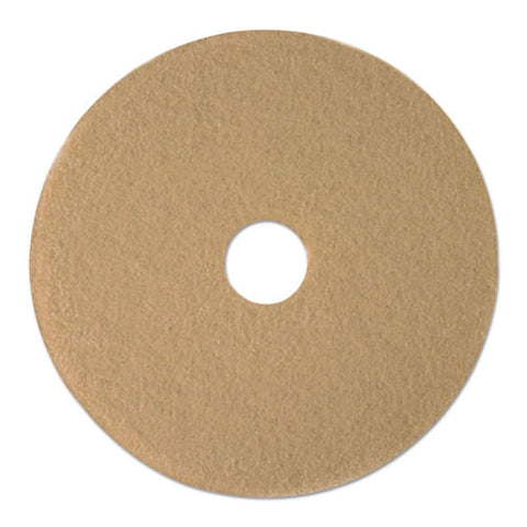 Tan Burnishing Floor Pads, 19" Diameter, 5-carton