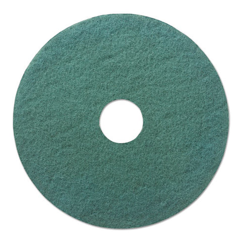 Heavy-duty Scrubbing Floor Pads, 20" Diameter, Green, 5-carton