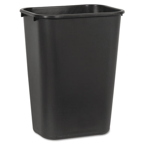 Soft-sided Wastebasket, 41 Qt, Plastic, Black