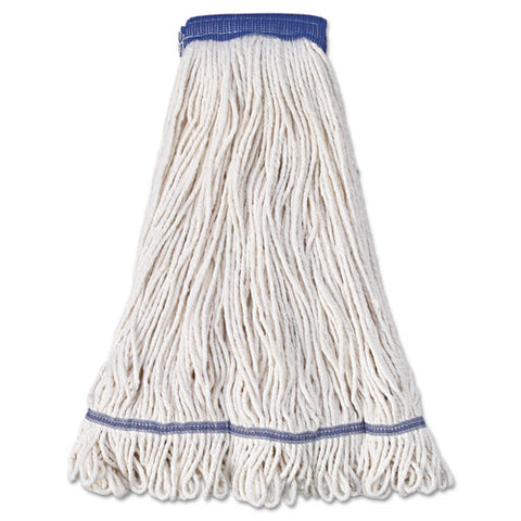 Super Loop Wet Mop Head, Cotton-synthetic Fiber, 5" Headband, X-large Size, White, 12-carton