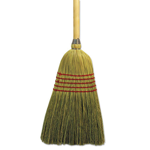 Parlor Broom, Yucca-corn Fiber Bristles, 55.5", Wood Handle, Natural
