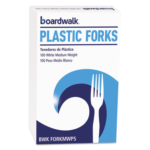 Mediumweight Polystyrene Cutlery, Fork, White, 100-box