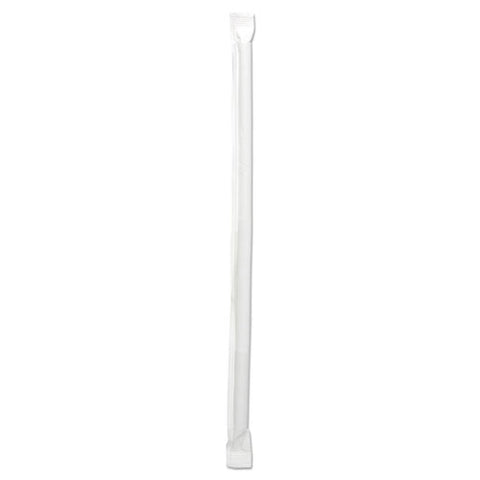 Wrapped Jumbo Straws, 7 3-4", Clear, 12000-carton