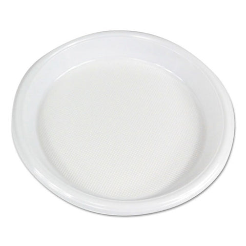 Hi-impact Plastic Dinnerware, Plate, 10" Diameter, White, 500-carton