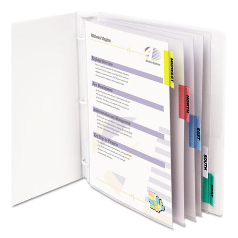 Sheet Protectors With Index Tabs, Assorted Color Tabs, 2", 11 X 8 1-2, 5-st