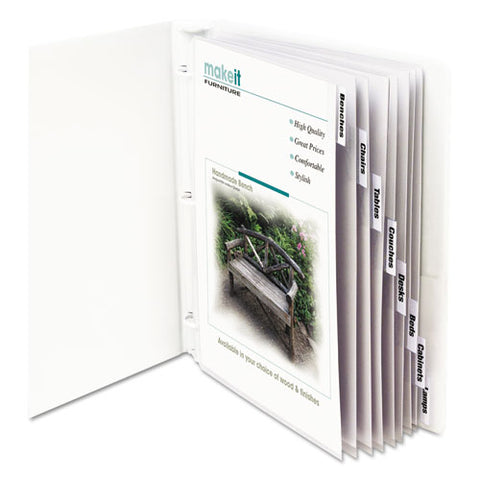 Sheet Protectors With Index Tabs, Clear Tabs, 2", 11 X 8 1-2, 8-st