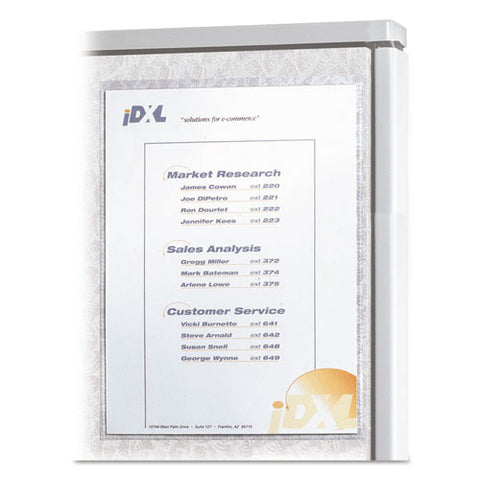 Cubicle Keepers Hook And Loop-backed Display, 9 13-64 X 11 13-32, Clear, 25-pack