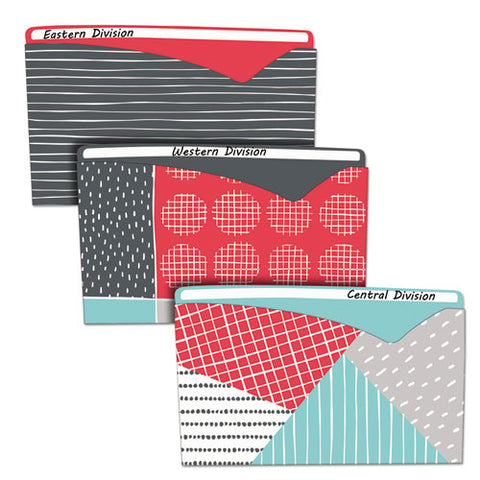 Write-on Fashion Poly File Jackets, Straight Tab, Letter Size, Assorted Colors, 6-pack