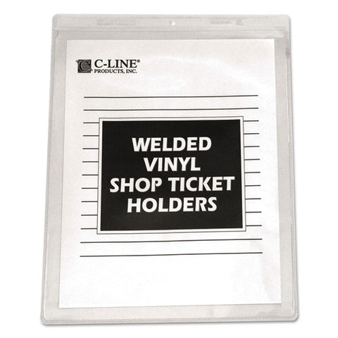 Clear Vinyl Shop Ticket Holders, Both Sides Clear, 15 Sheets, 8 1-2 X 11, 50-bx