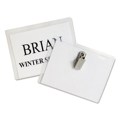 Name Badge Kits, Top Load, 4 X 3, Clear, 50-box