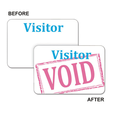 Time’s Up! Self-expiring Visitor Badges, One-day Badge, 3 X 2, White, 100-box