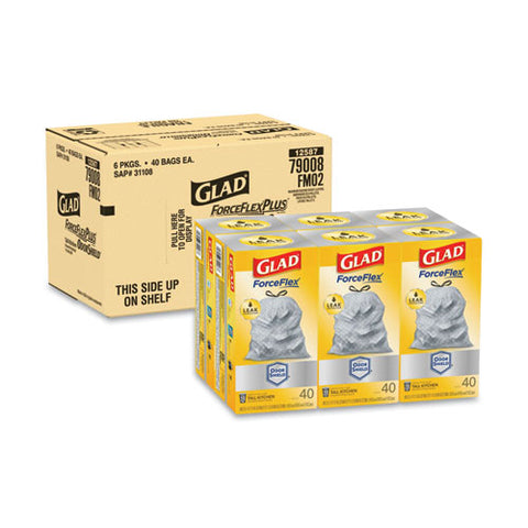 Tall Kitchen Drawstring Trash Bags, 13 Gal, 0.72 Mil, 23.75" X 24.88", White, 240-carton