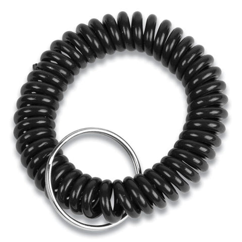 Wrist Key Coil Key Organizers, Black, 12-pack