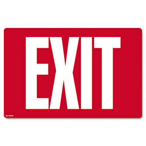 Glow-in-the-dark Safety Sign, Exit, 12 X 8, Red