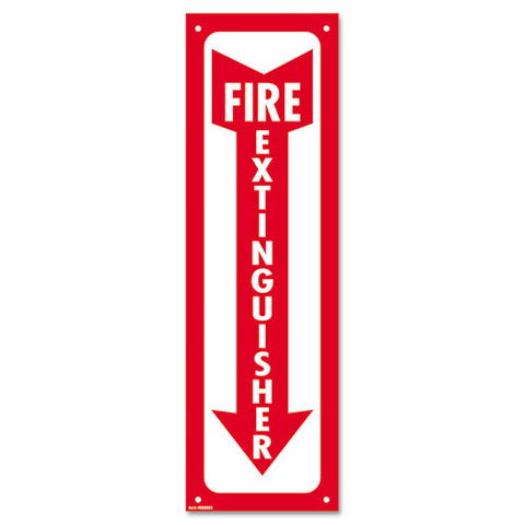Glow-in-the-dark Safety Sign, Fire Extinguisher, 4 X 13, Red
