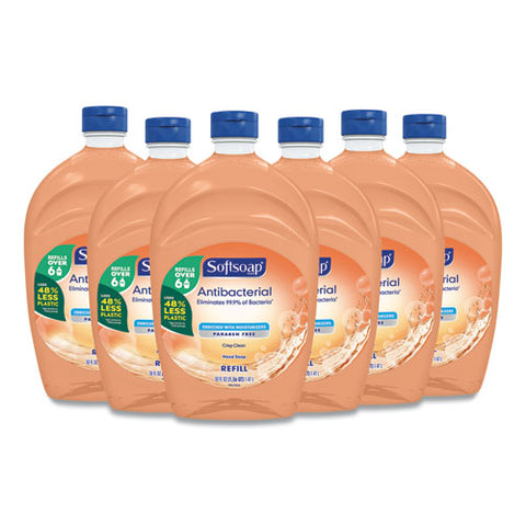 Antibacterial Liquid Hand Soap Refills, Fresh, 50 Oz, Orange, 6-carton