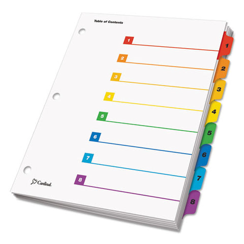 Onestep Printable Table Of Contents And Dividers, 8-tab, 1 To 8, 11 X 8.5, White, 1 Set