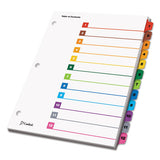 Onestep Printable Table Of Contents And Dividers, 12-tab, 1 To 12, 11 X 8.5, White, 1 Set