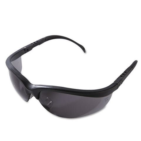 Klondike Safety Glasses, Matte Black Frame, Gray Lens, 12-box
