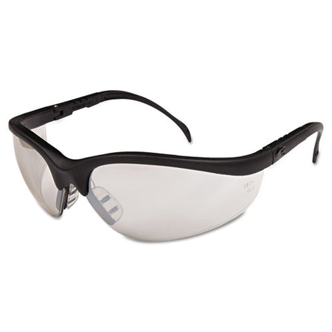 Klondike Safety Glasses, Black Matte Frame, Clear Mirror Lens, 12-box