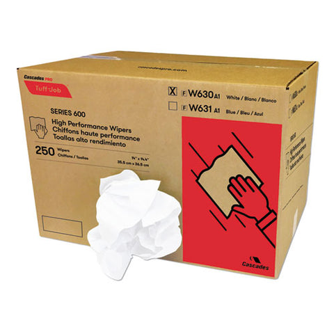 Tuff-job Spunlace Towels, White, Crumple Pack, 14 3-8 X 14, 250-carton