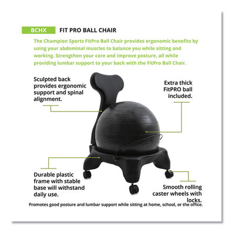 Fitpro Ball Chair, Gray-gray, Gray Base