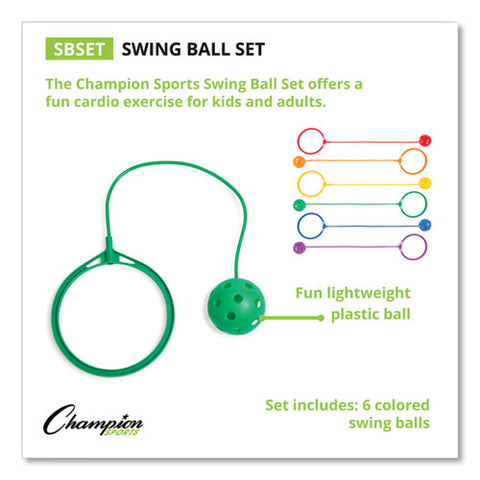 Swing Ball Set, Plastic, Assorted Colors, 6-set