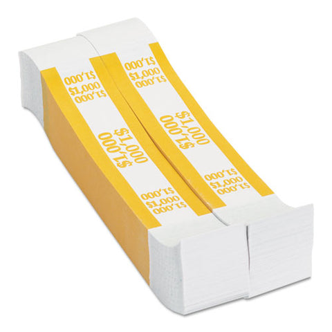 Currency Straps, Yellow, $1,000 In $10 Bills, 1000 Bands-pack