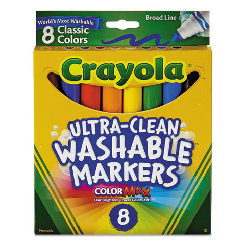 Ultra-clean Washable Markers, Broad Bullet Tip, Classic Colors, 8-pack