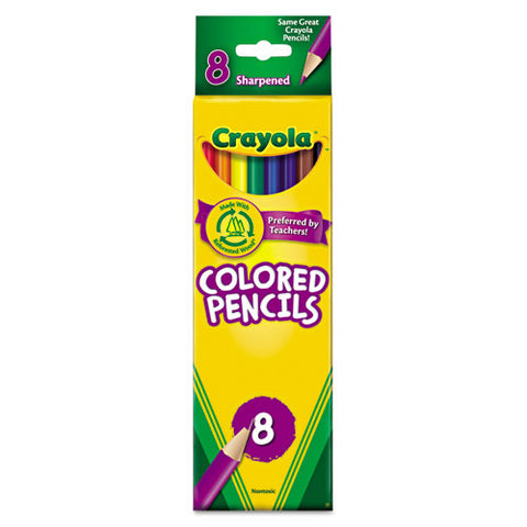 Long-length Colored Pencil Set, 3.3 Mm, 2b (#1), Assorted Lead-barrel Colors, 8-pack