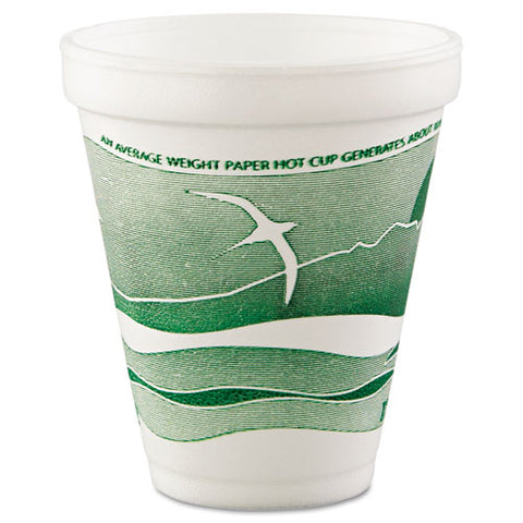 Horizon Hot-cold Foam Drinking Cups, 12oz, Green-white, 25-bag, 40 Bags-carton