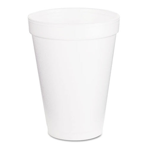 Foam Drink Cups, 12oz, White, 1000-carton