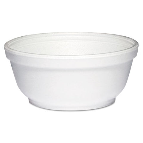 Foam Bowls, 8 Ounces, White, Round, 50-pack
