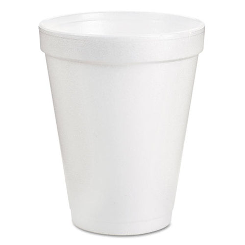 Foam Drink Cups, 8oz, White, 25-pack