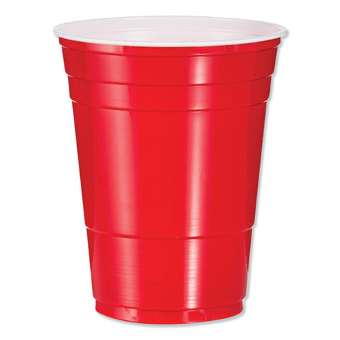 Solo Plastic Party Cold Cups, 16oz, Red, 50-bag, 20 Bags-carton