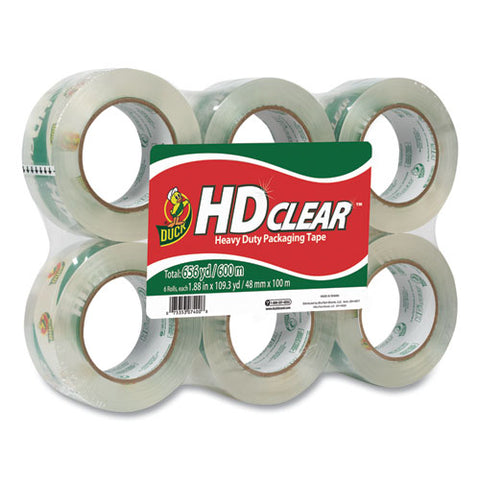 Hd Clear Packing Tape, 3" Core, 1.88" X 55 Yds, Clear, 6-pack