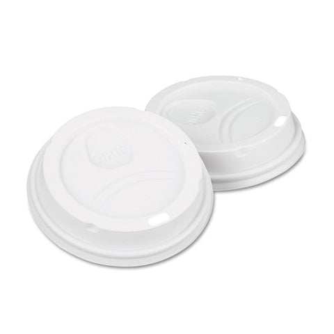 Dome Drink-thru Lids,10-16 Oz Perfectouch;12-20 Oz Wisesize Cup, White, 50-pack